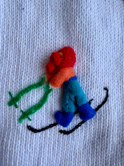 VTG ‘90s Ski Slope Novelty Sweater Pullover 100% Cotton Size: L