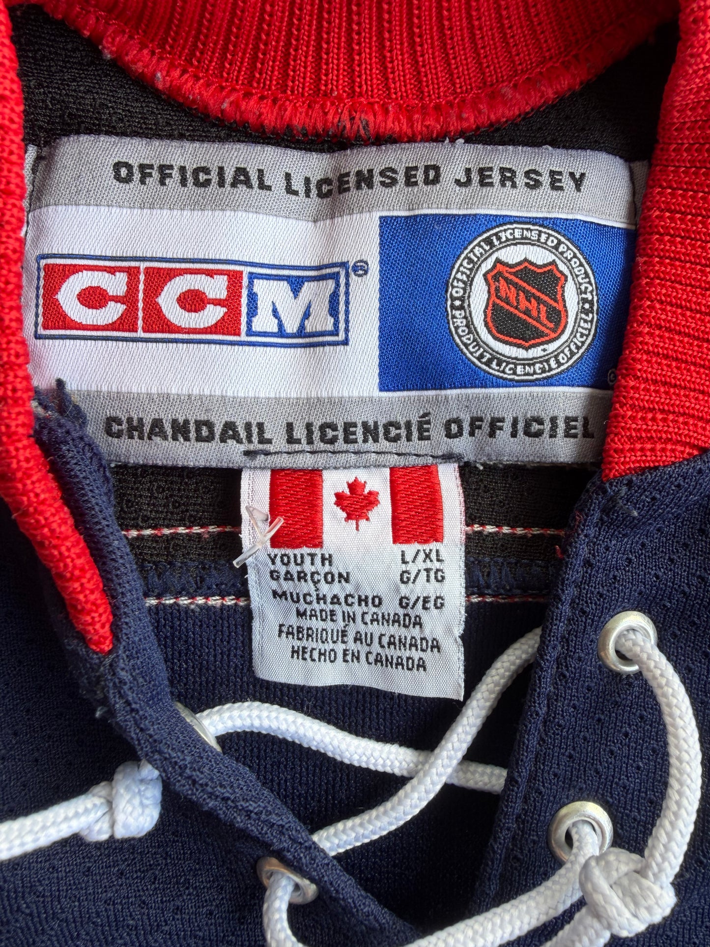 2003-07 Columbus Blue Jackets CCM Alternate Hockey Jersey Y2K Youth Size: L/XL