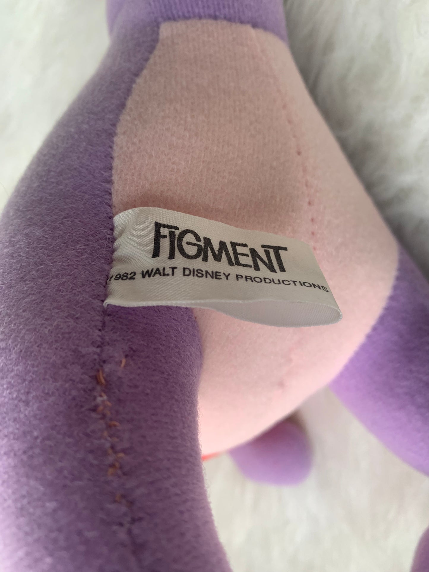 VTG 1982 Figment Walt Disney Plush Purple Dragon