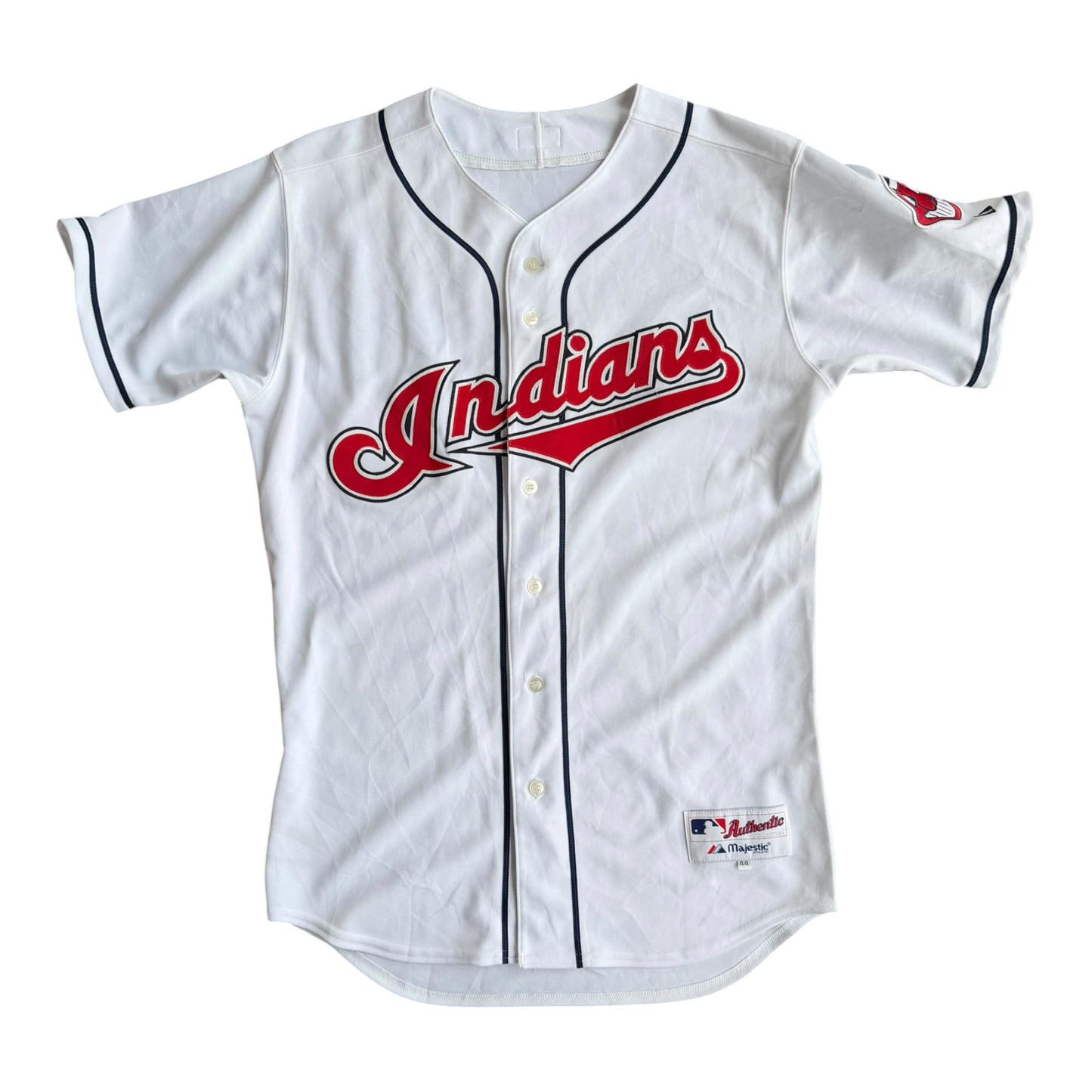 Cleveland Indians MLB White Majestic Authentic Collection Jersey Size: 44 (L)