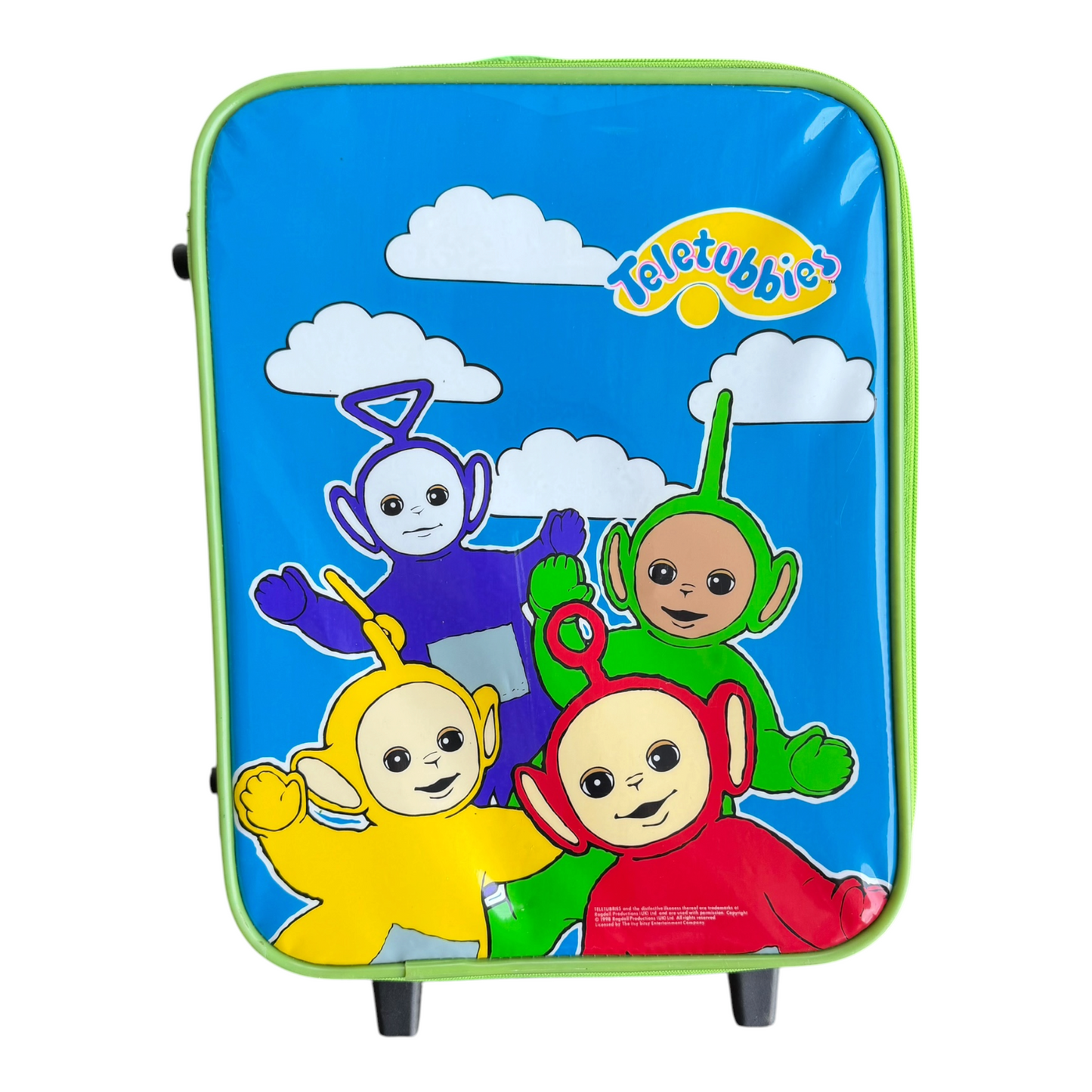 VTG 1998 Teletubbies Rolling Suitcase Carry-On Travel Luggage Bag