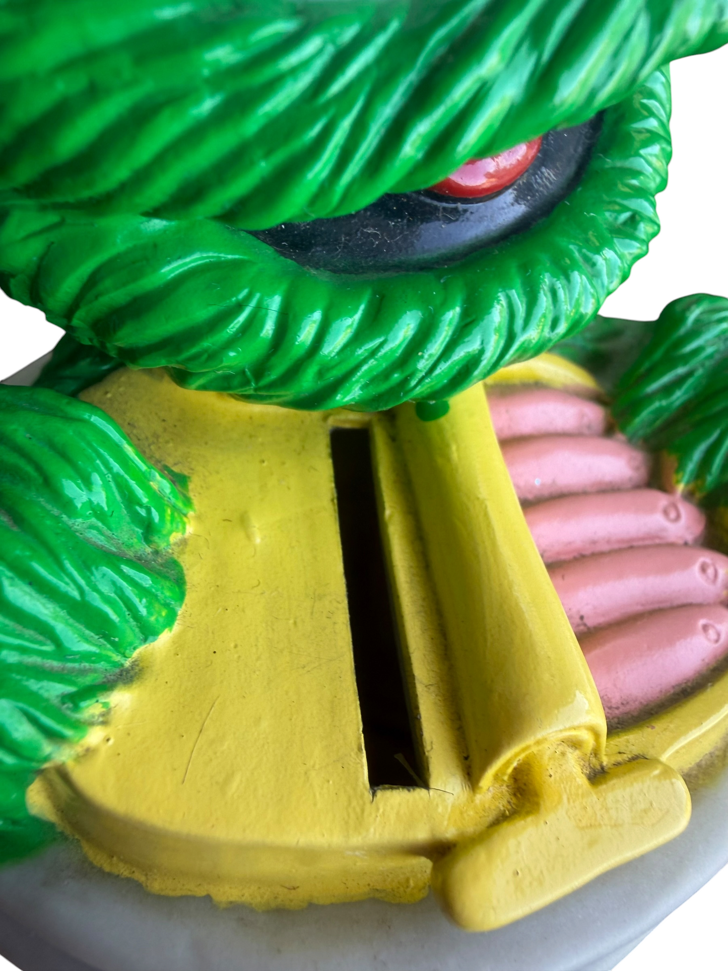 VTG Illco Sesame Street Oscar the Grouch "Go Away" Trash Can Coin Bank
