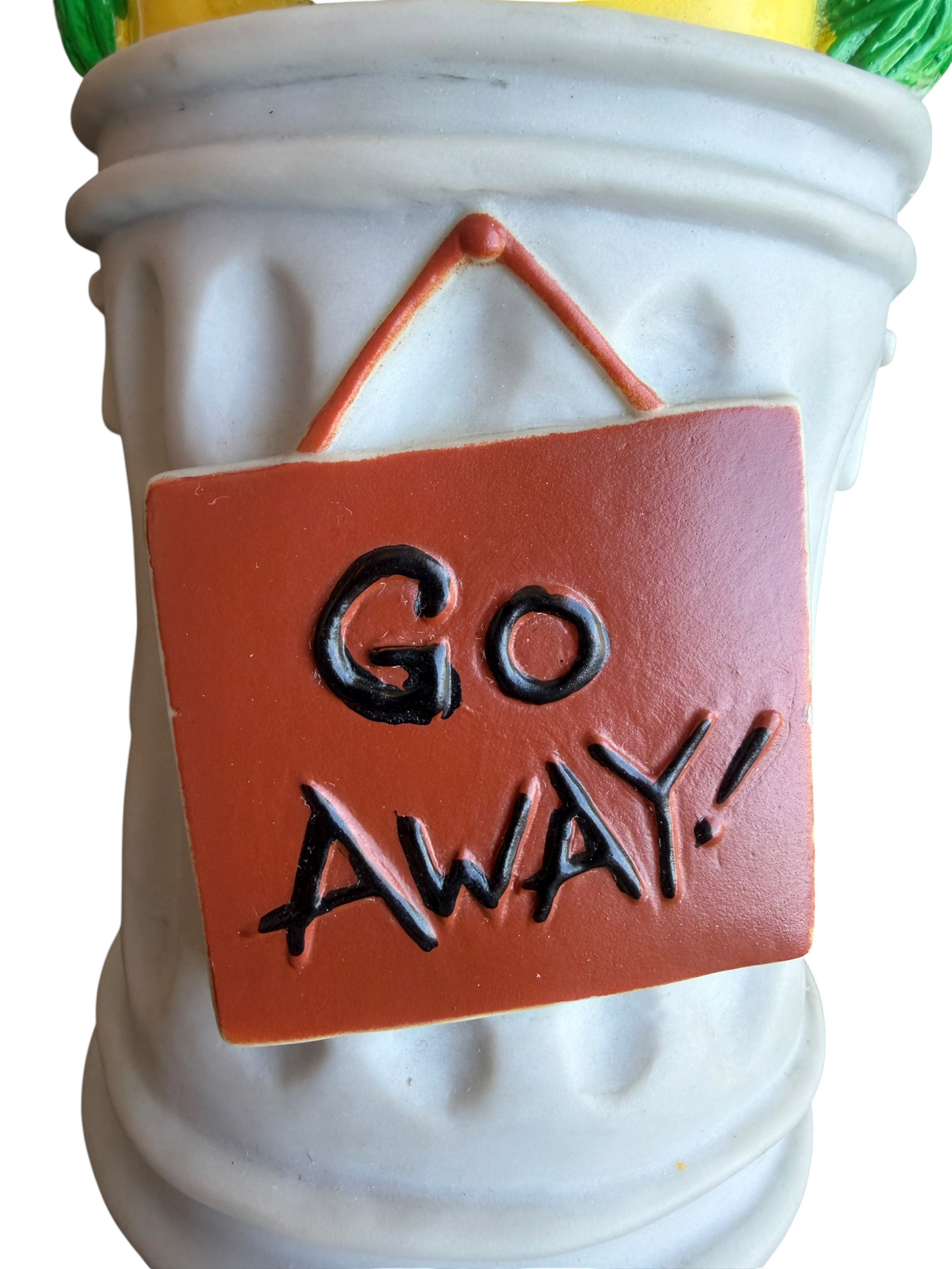 VTG Illco Sesame Street Oscar the Grouch "Go Away" Trash Can Coin Bank