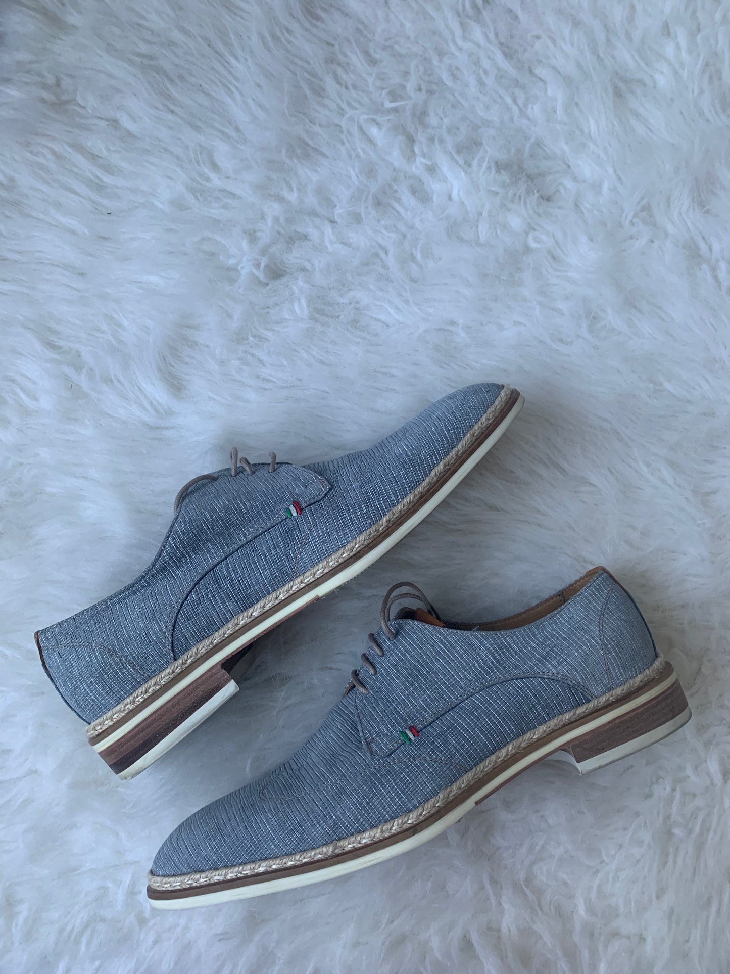 Handmade Giorgio 1958 Blue Lace-up Men's Dress Shoes EU 41.5