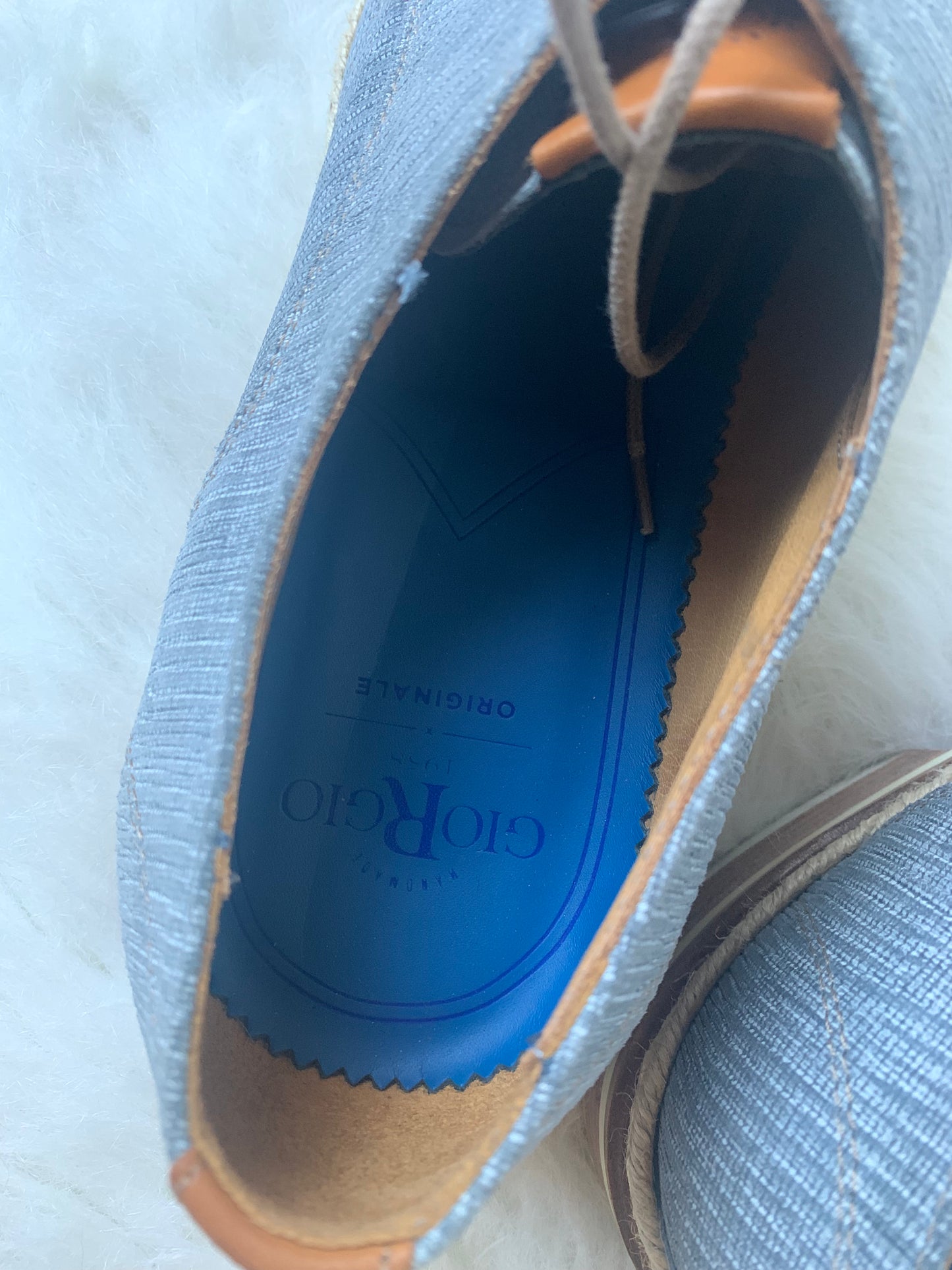 Handmade Giorgio 1958 Blue Lace-up Men's Dress Shoes EU 41.5