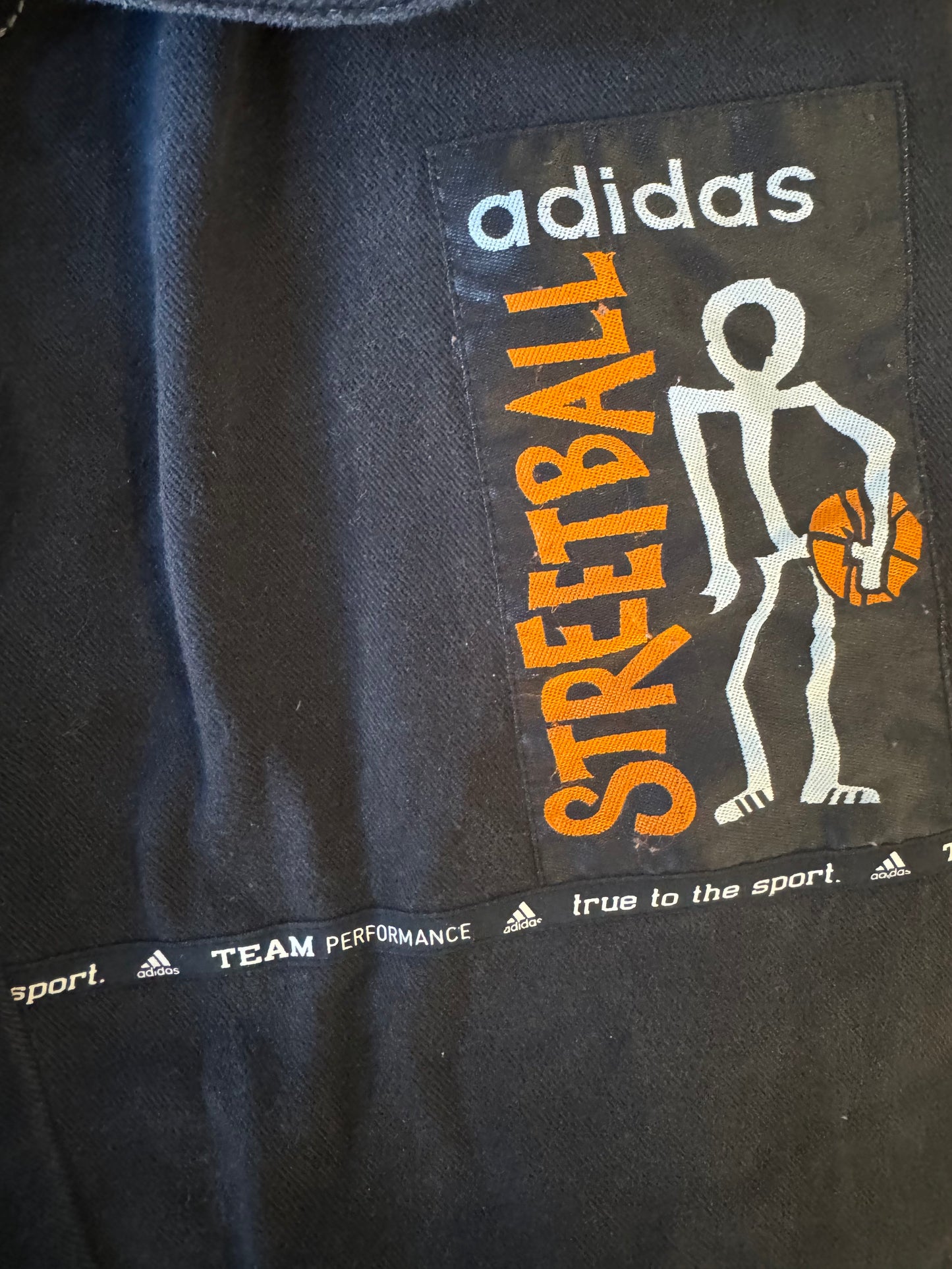 Rare Y2K Unique Adidas Streetball Patchwork Black Jeans Size: 10