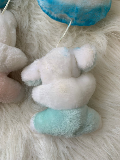 VTG 1984 Jolly Jumper Pastel Rainbow Animal Mobile Crib Hanger