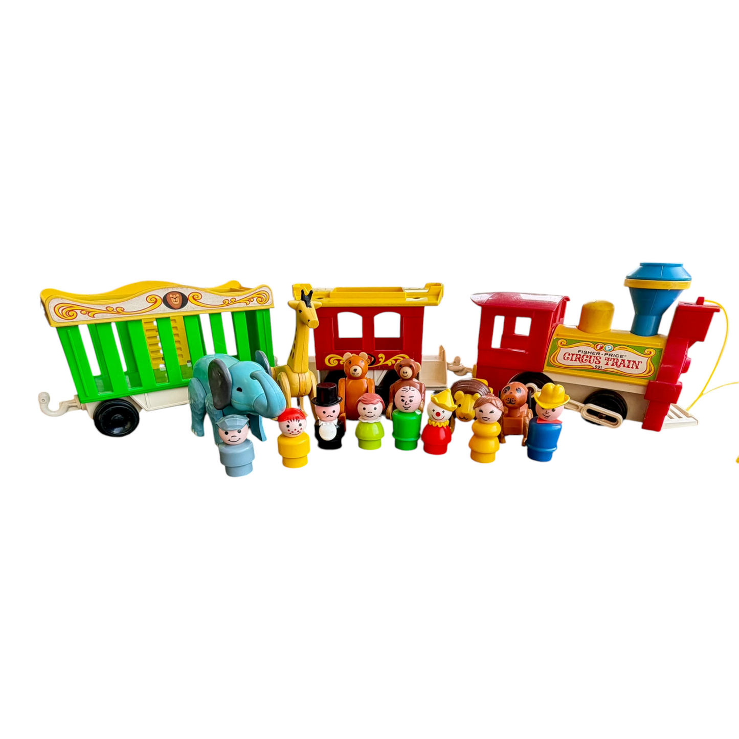 VTG 1970s Fisher-Price Little People 991 Circus Train Set w/ Original Figures
