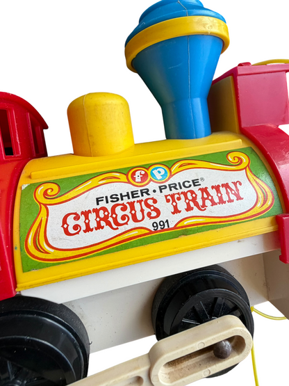 VTG 1970s Fisher-Price Little People 991 Circus Train Set w/ Original Figures