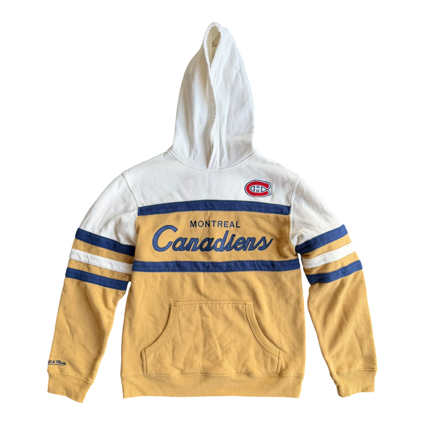 Montreal Canadiens Mitchell & Ness Italic Striped Hoodie Youth Size: L (14/16)