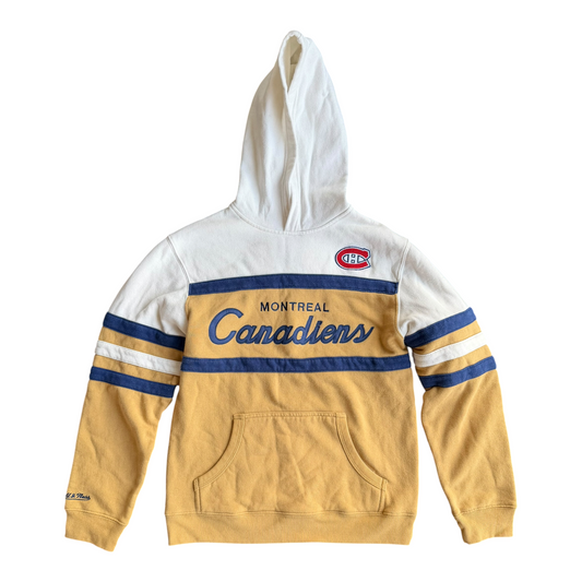 Montreal Canadiens Mitchell & Ness Italic Striped Hoodie Youth Size: L (14/16)