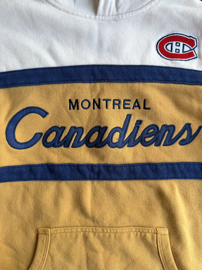 Montreal Canadiens Mitchell & Ness Italic Striped Hoodie Youth Size: L (14/16)