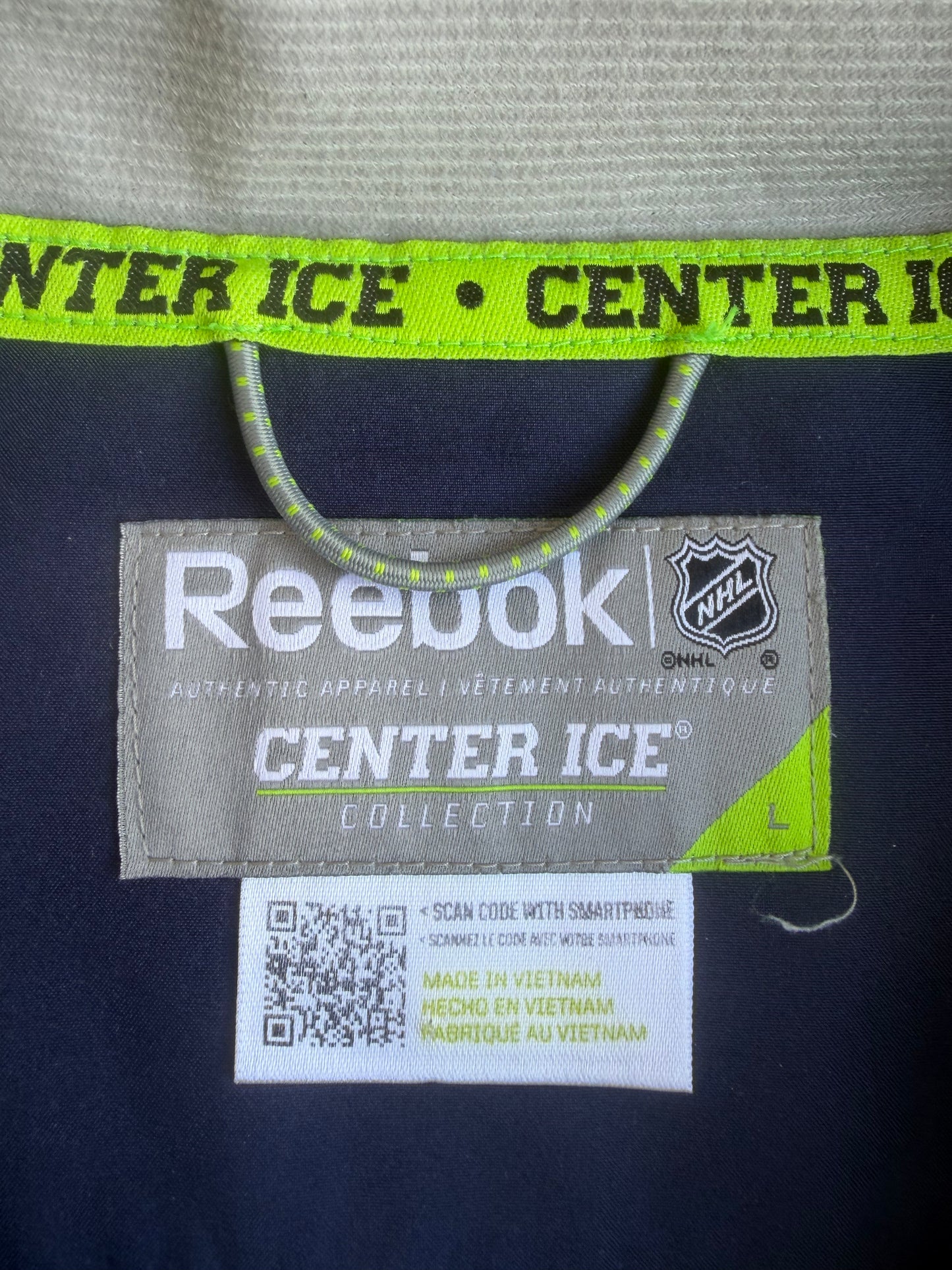 New York Rangers Reebok NHL Center Ice Collection Full Zip Blue Jacket Size: L