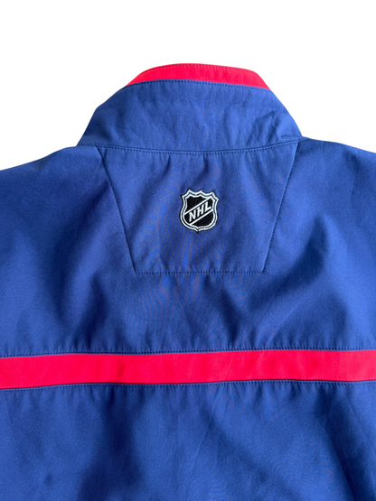 New York Rangers Reebok NHL Center Ice Collection Full Zip Blue Jacket Size: L