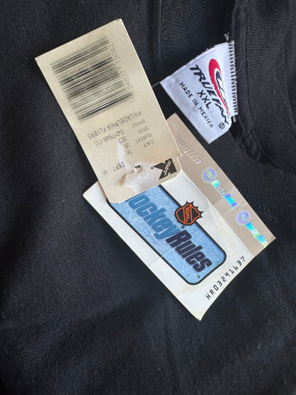 VTG Philadelphia Flyers NHL True Fan Black Stitched Logo T-Shirt Size: XXL