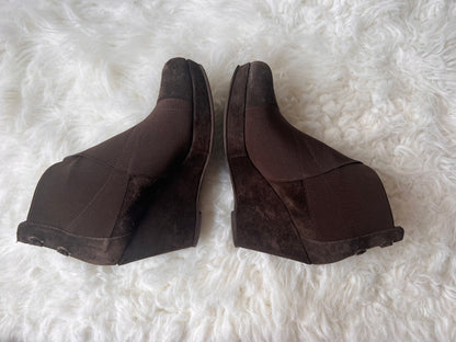 Browns Velour 175 Bis Marron Wedge Boots EU 37