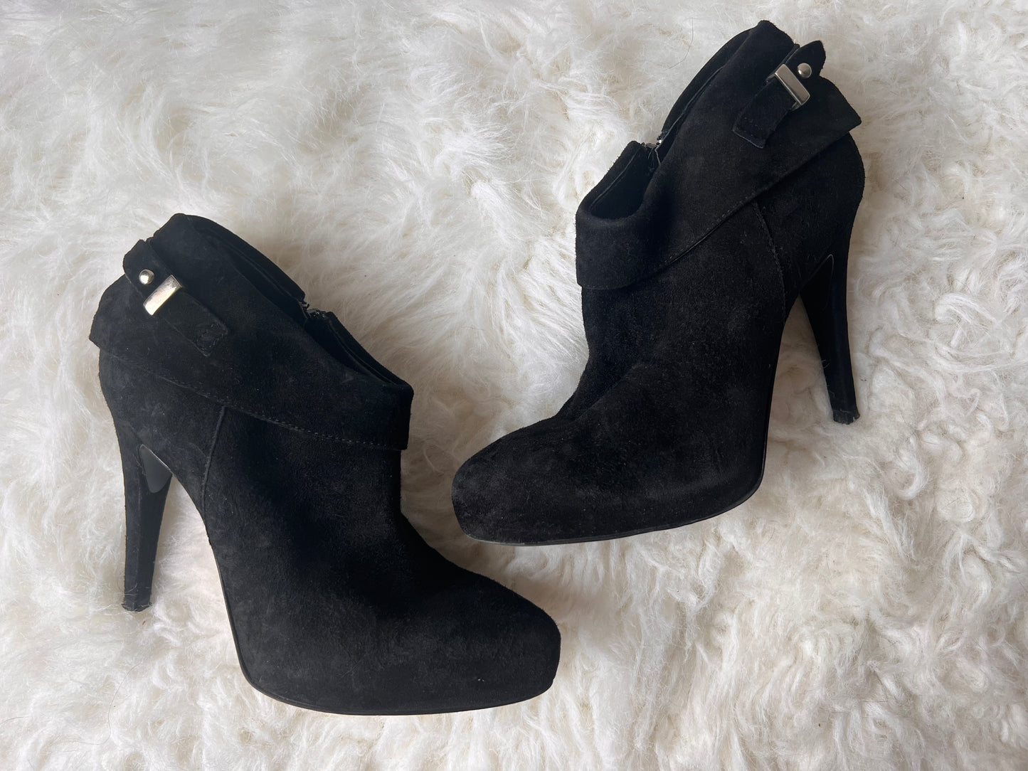 Browns iD Camoscio Nero Sple Black Heel Shoes EU 37