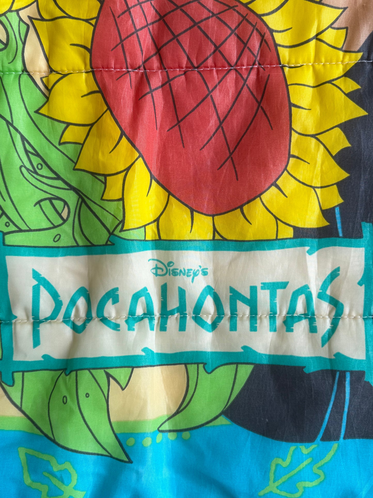 VTG 1995 Disney Pocahontas Sunflower Flit Kids Sleeping Bag