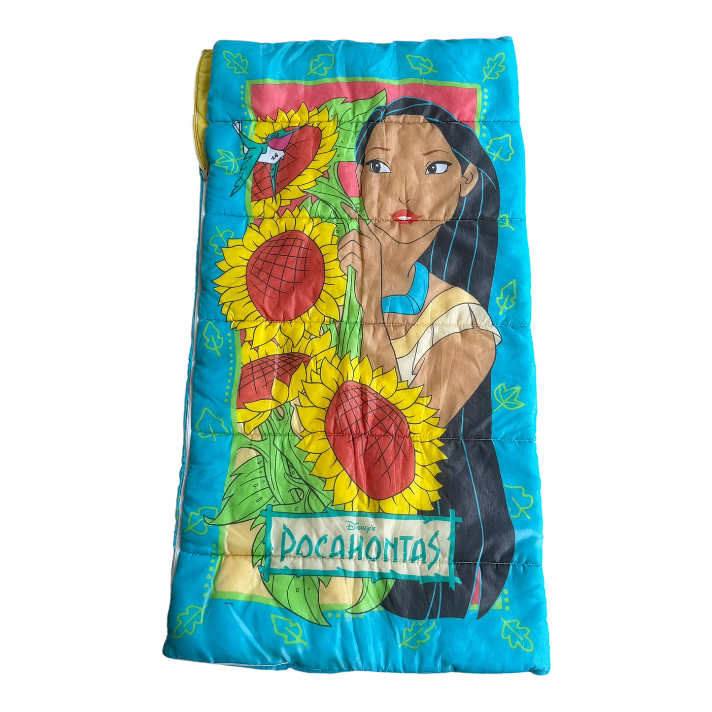 VTG 1995 Disney Pocahontas Sunflower Flit Kids Sleeping Bag