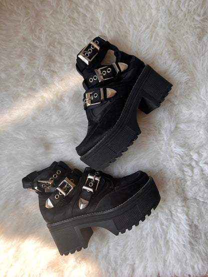 Jeffrey Campbell Mingus Buckle Strap Platform Bootie US 8