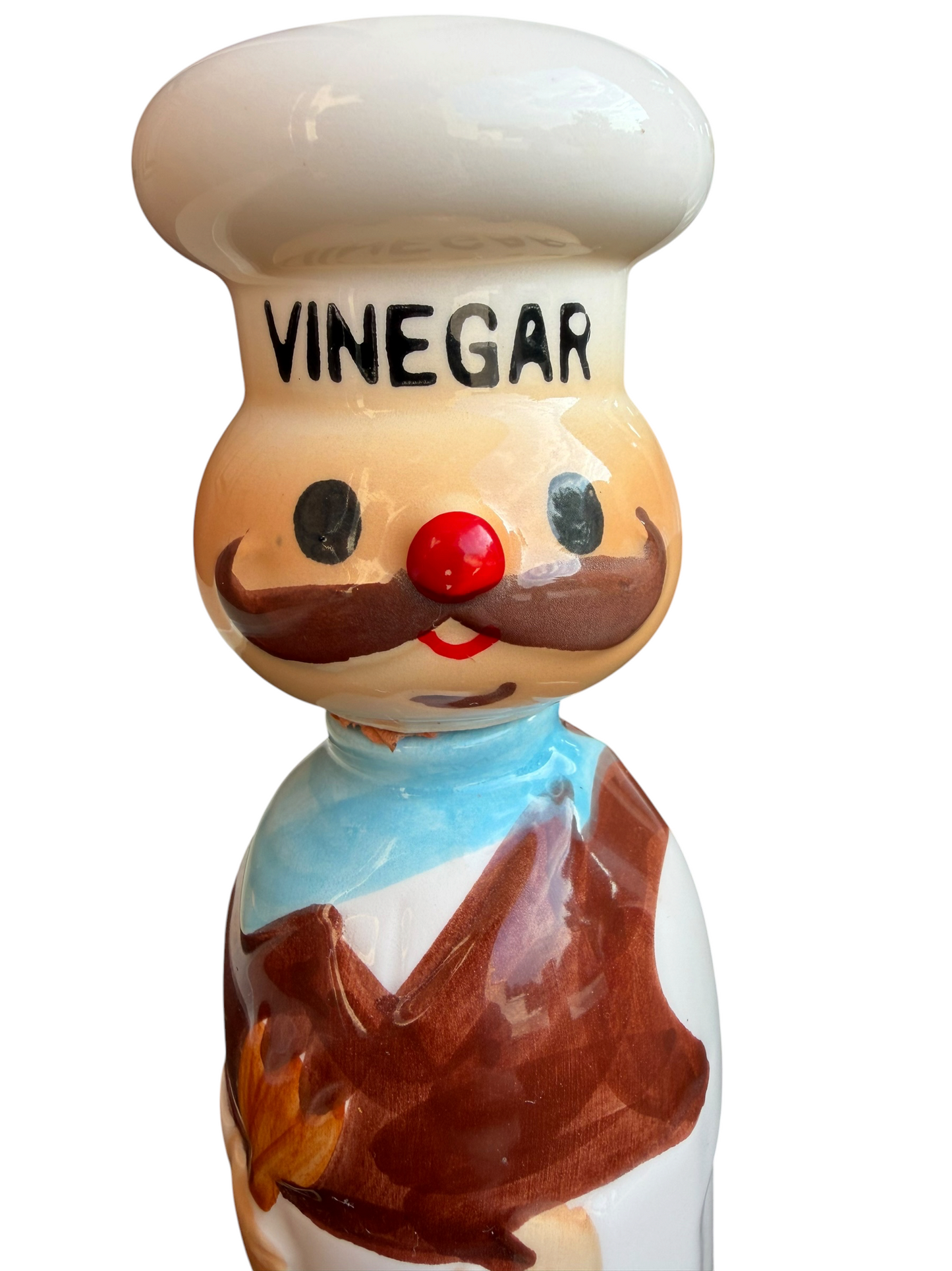 VTG Retro Ceramic Chef Salt Pepper Oil Vinegar Condiment Cruet Set Made in Japan