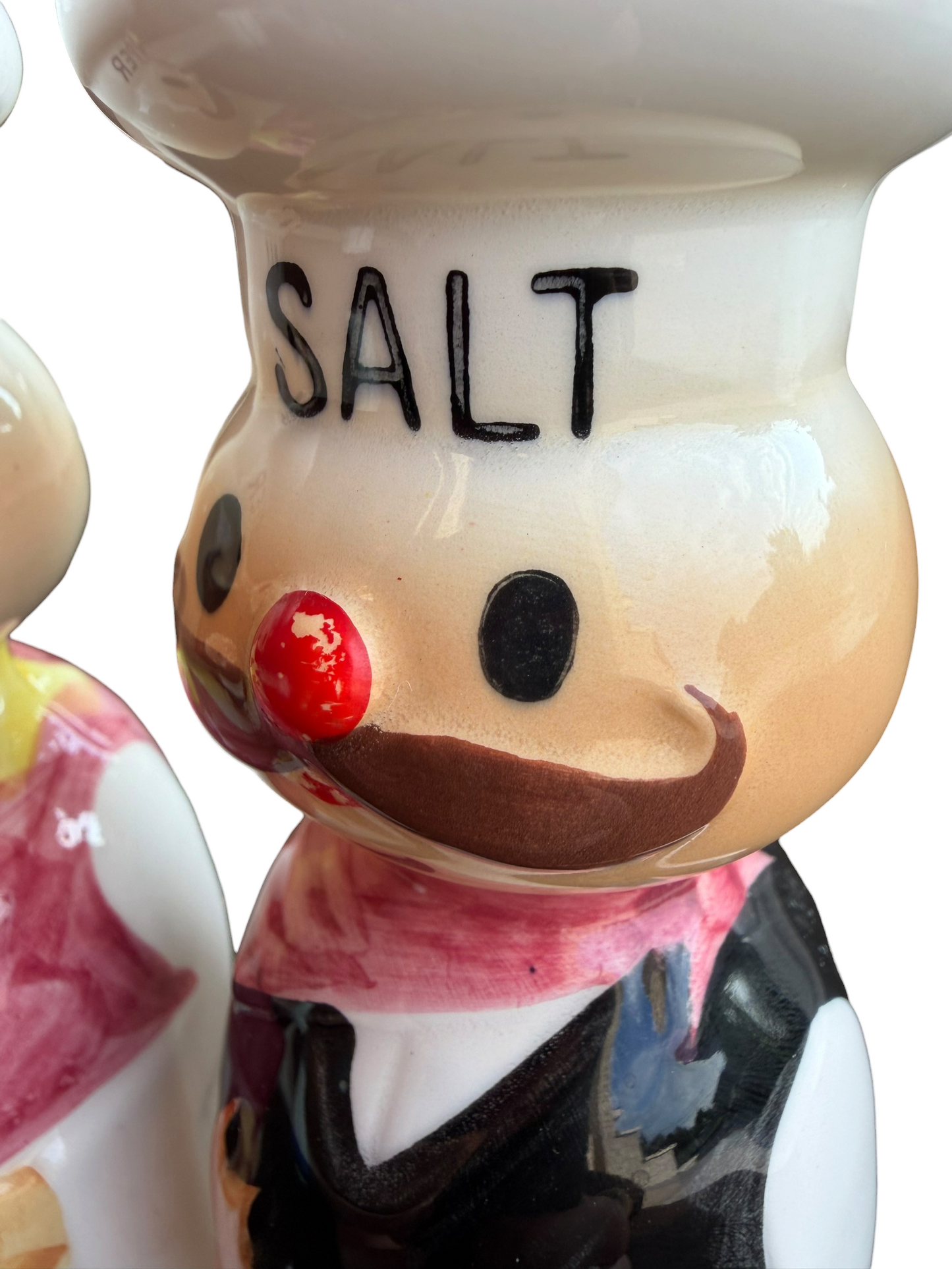 VTG Retro Ceramic Chef Salt Pepper Oil Vinegar Condiment Cruet Set Made in Japan