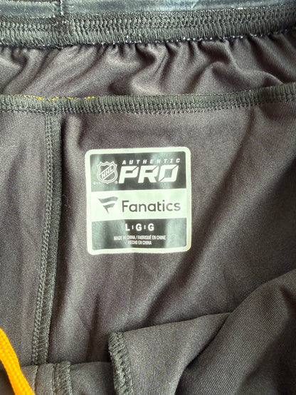 Boston Bruins NHL Authentic Pro Fanatics Athletic Black Shorts Size: L