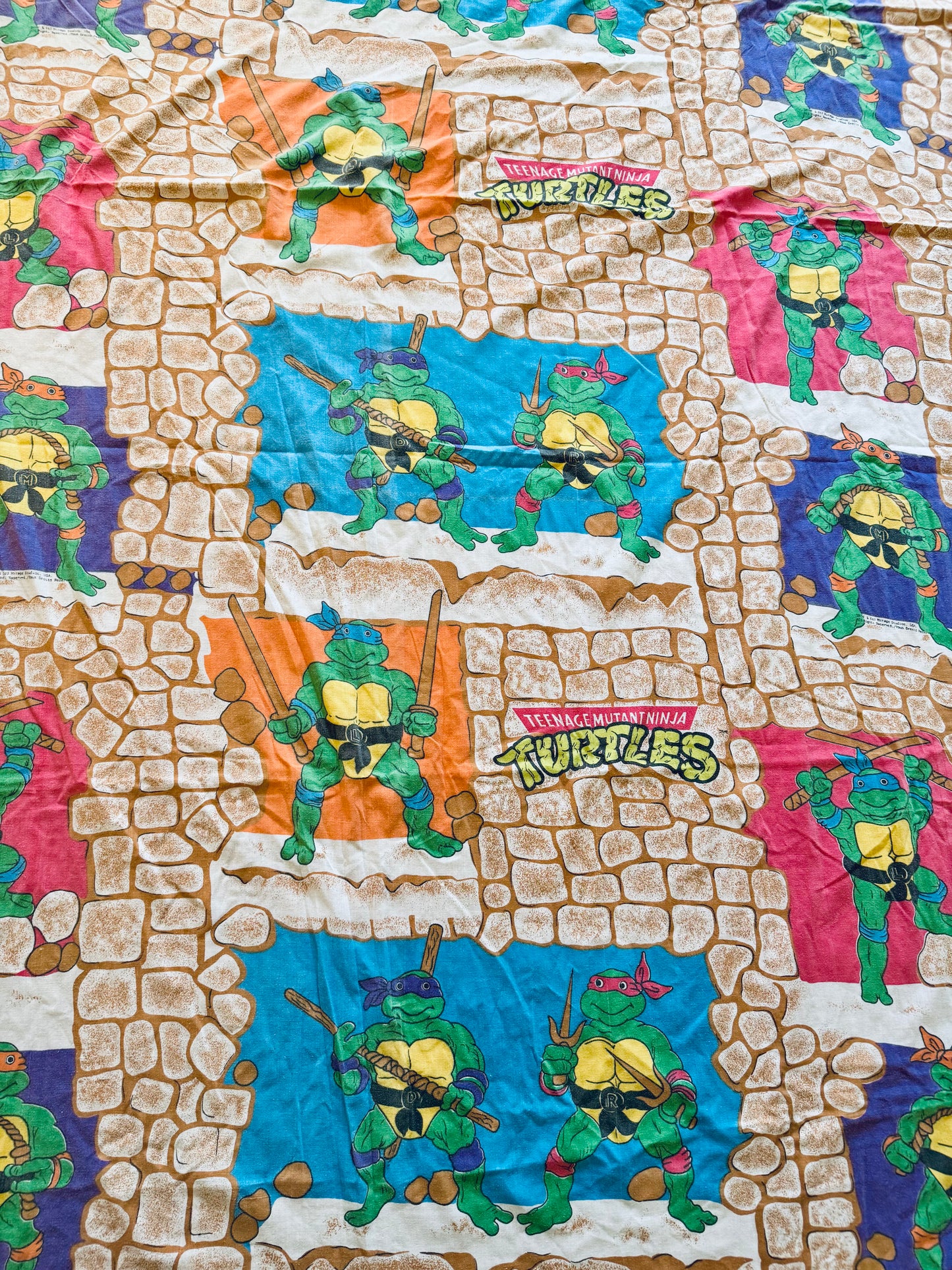 VTG 1988 Teenage Mutant Ninja Turtles TMNT Bed Sheet Set - 3 Piece Size: TWIN