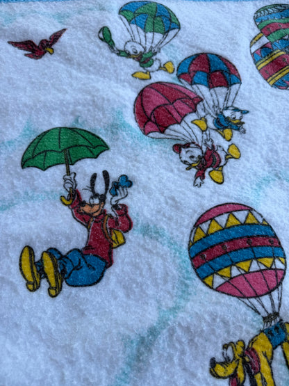 VTG ‘80s Disney Esmond Fancy Flyers Hot Air Balloon Fleece Blanket Size: TWIN