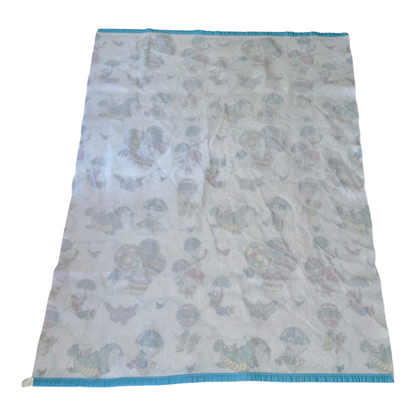 VTG ‘80s Disney Esmond Fancy Flyers Hot Air Balloon Fleece Blanket Size: TWIN