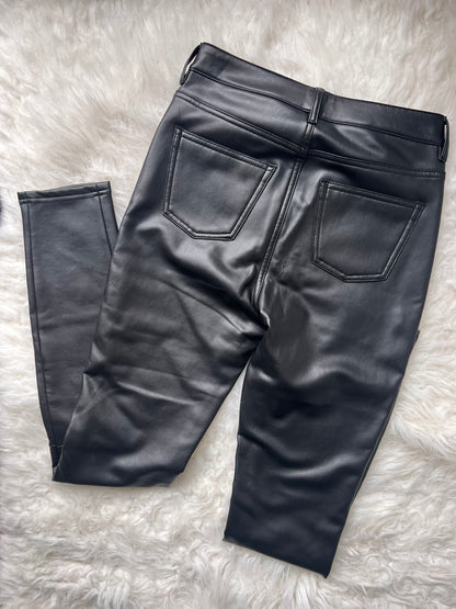 7 for All Mankind Black Faux Leather High Rise Stretch Pants Size: XS