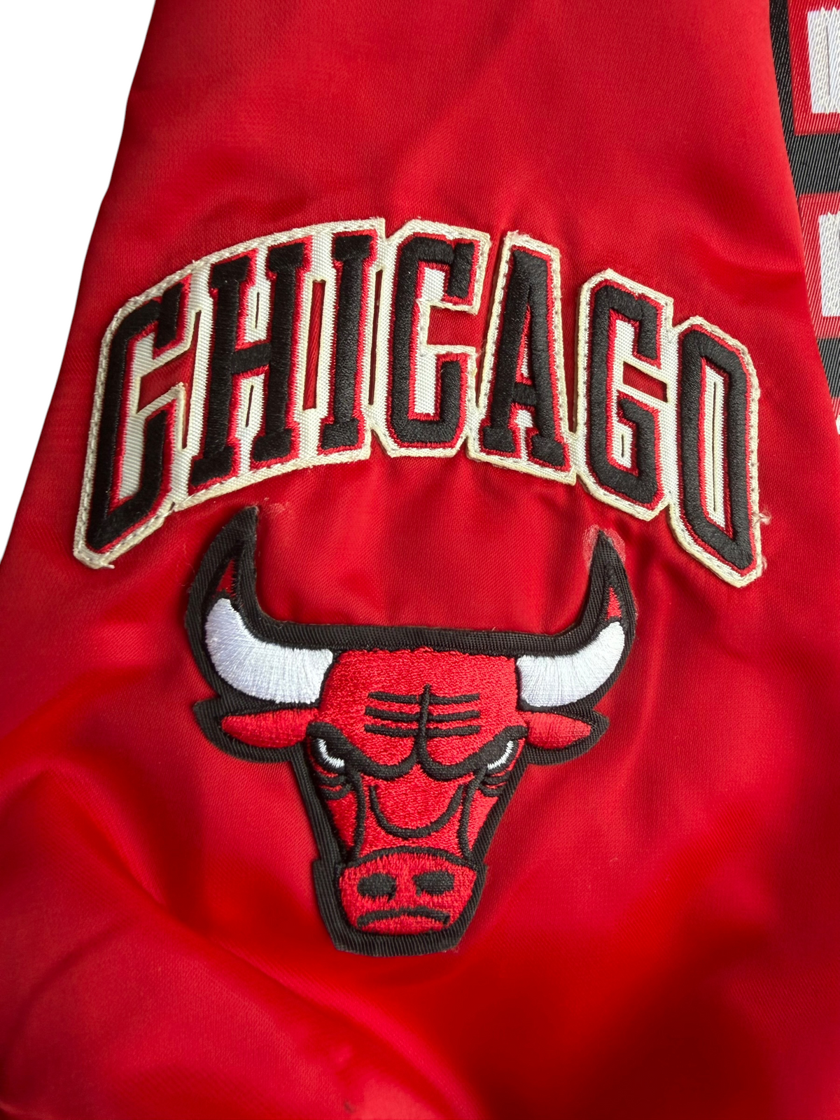 Chicago Bulls Pro Standard Women's Red Satin Bomber Jacket Size: XS
