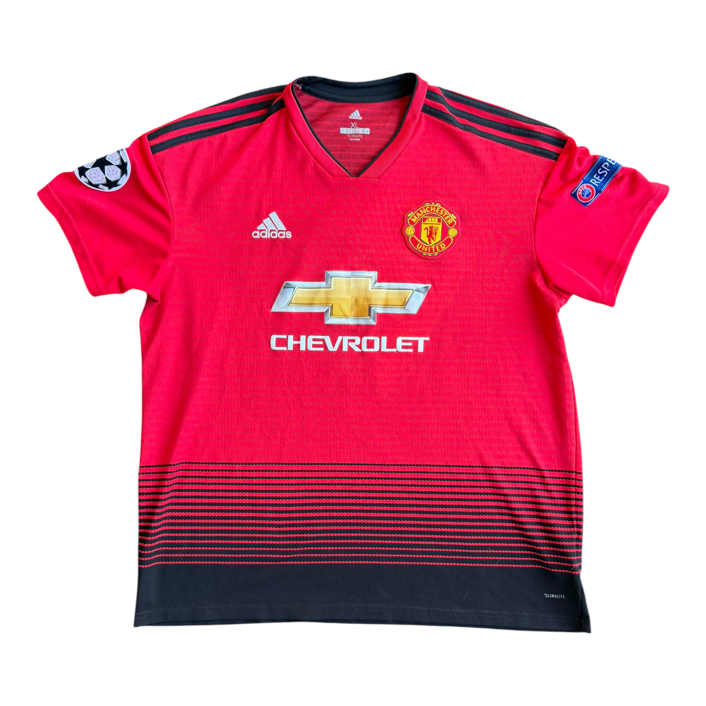 2018-19 Manchester United Paul Pogba #6 Adidas UCL Home Football Jersey Size: XL