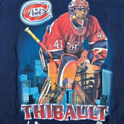 VTG 1996 Montreal Canadiens Jocelyn Thibault T-Shirt Size: L