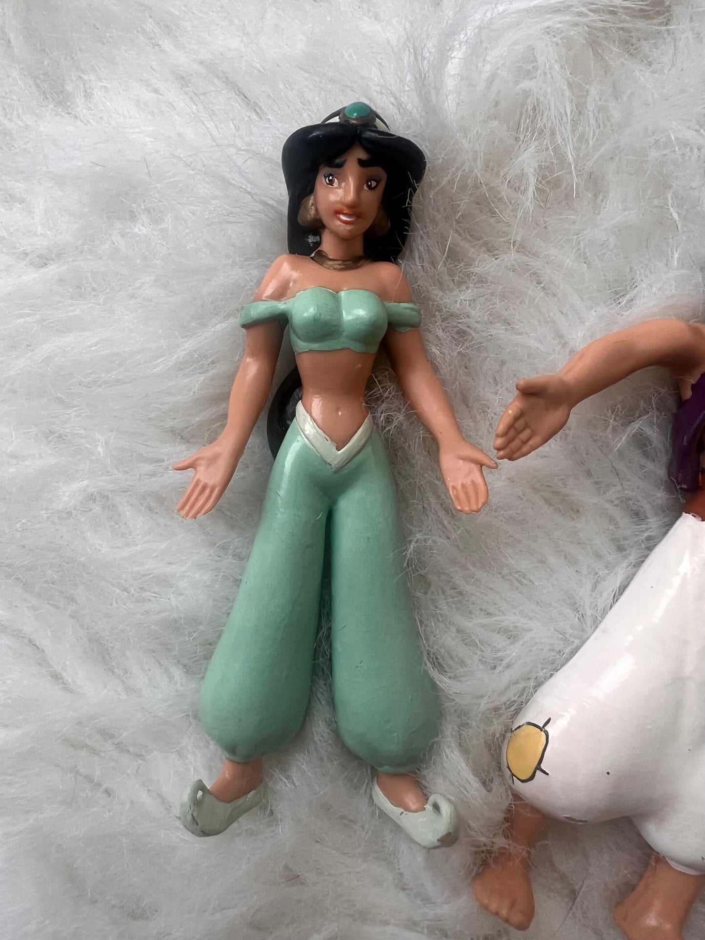 VTG Disney Aladdin + Jasmine + Genie PAX Bendable PVC Poseable Action Figures
