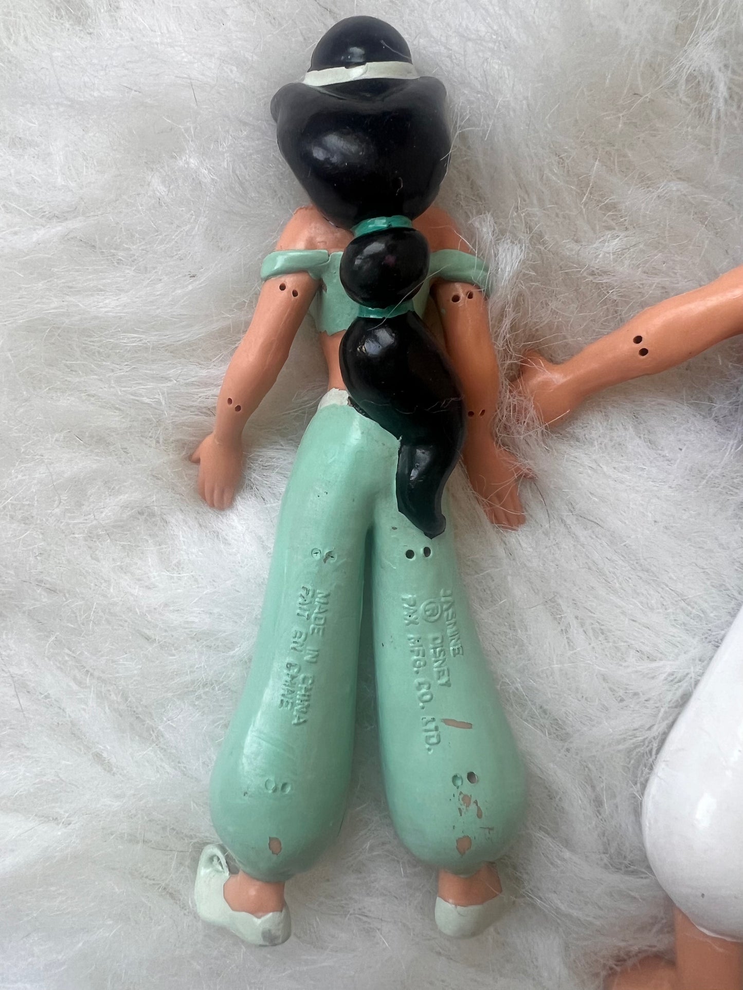 VTG Disney Aladdin + Jasmine + Genie PAX Bendable PVC Poseable Action Figures