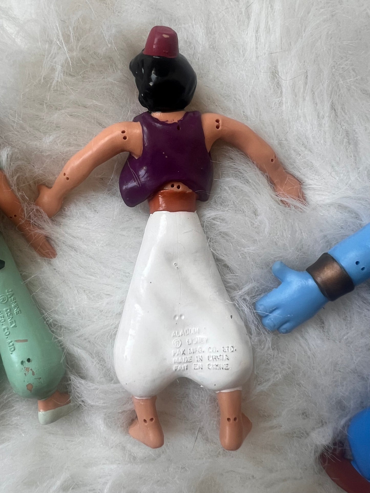 VTG Disney Aladdin + Jasmine + Genie PAX Bendable PVC Poseable Action Figures