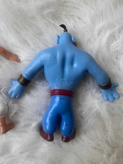 VTG Disney Aladdin + Jasmine + Genie PAX Bendable PVC Poseable Action Figures