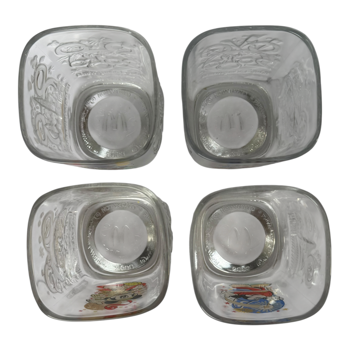 VTG 2000 Disney Mickey Mouse Millennium McDonald’s Collectible Glasses Set of 4
