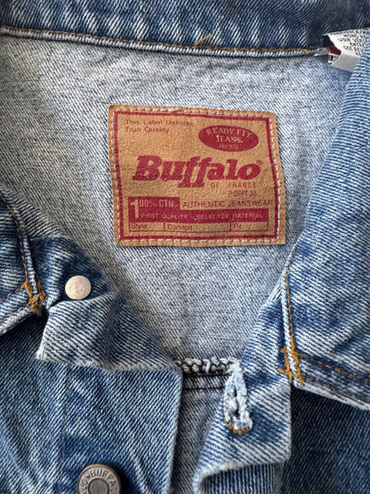 VTG Buffalo Jean Jacket 100% Cotton Rare Embroidery “YOP” Size: M