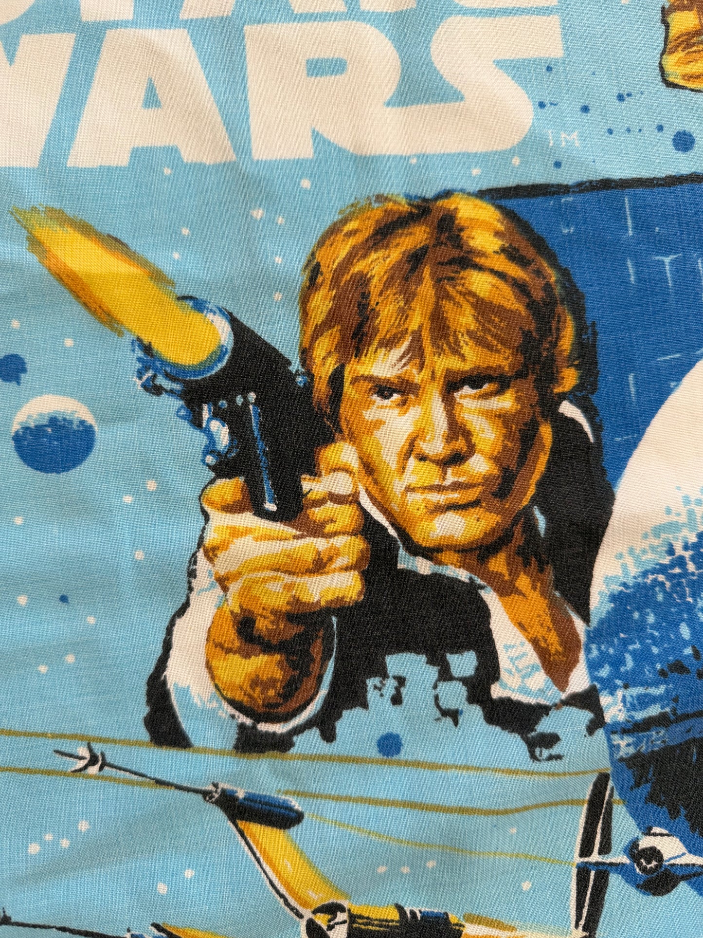 VTG 1977 Star Wars Original Trilogy Vader Luke Retro Flat Sheet Size: TWIN