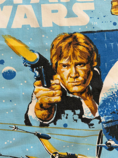 VTG 1977 Star Wars Original Trilogy Vader Luke Retro Flat Sheet Size: TWIN