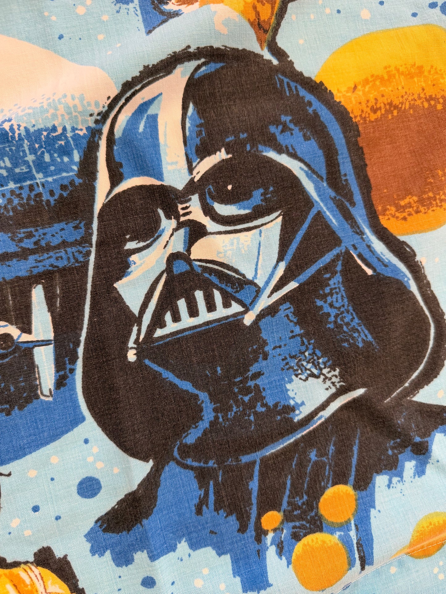 VTG 1977 Star Wars Original Trilogy Vader Luke Retro Flat Sheet Size: TWIN