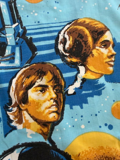 VTG 1977 Star Wars Original Trilogy Vader Luke Retro Flat Sheet Size: TWIN