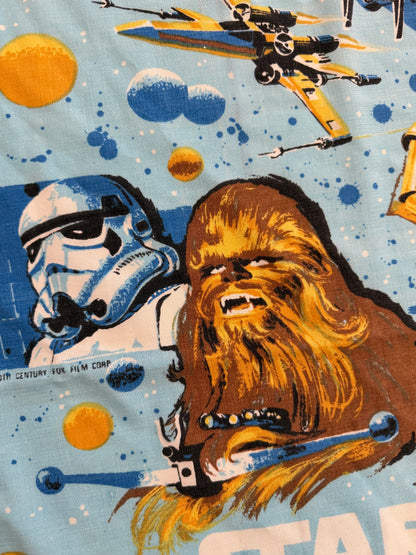 VTG 1977 Star Wars Original Trilogy Vader Luke Retro Flat Sheet Size: TWIN