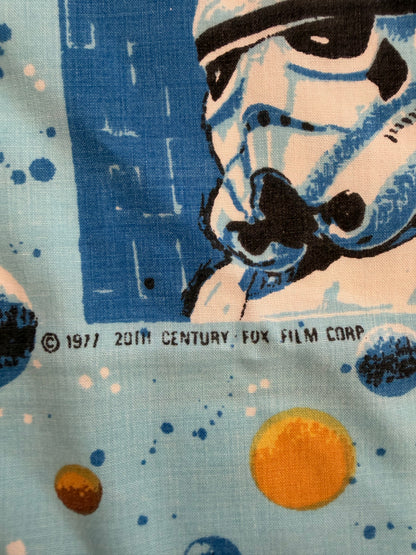 VTG 1977 Star Wars Original Trilogy Vader Luke Retro Flat Sheet Size: TWIN