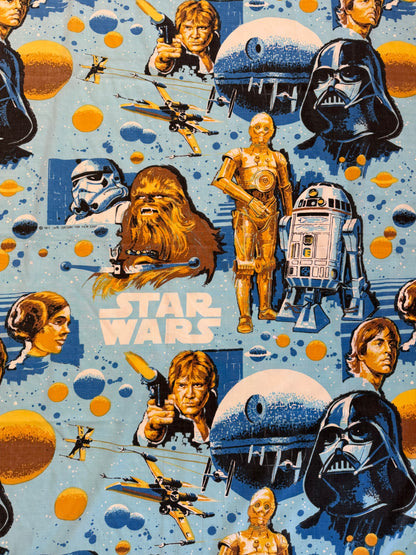VTG 1977 Star Wars Original Trilogy Vader Luke Retro Flat Sheet Size: TWIN
