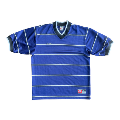 VTG ‘90s Nike Blue Striped Soccer Jersey V-Neck Size: S