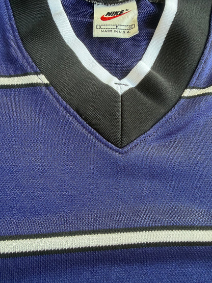 VTG ‘90s Nike Blue Striped Soccer Jersey V-Neck Size: S