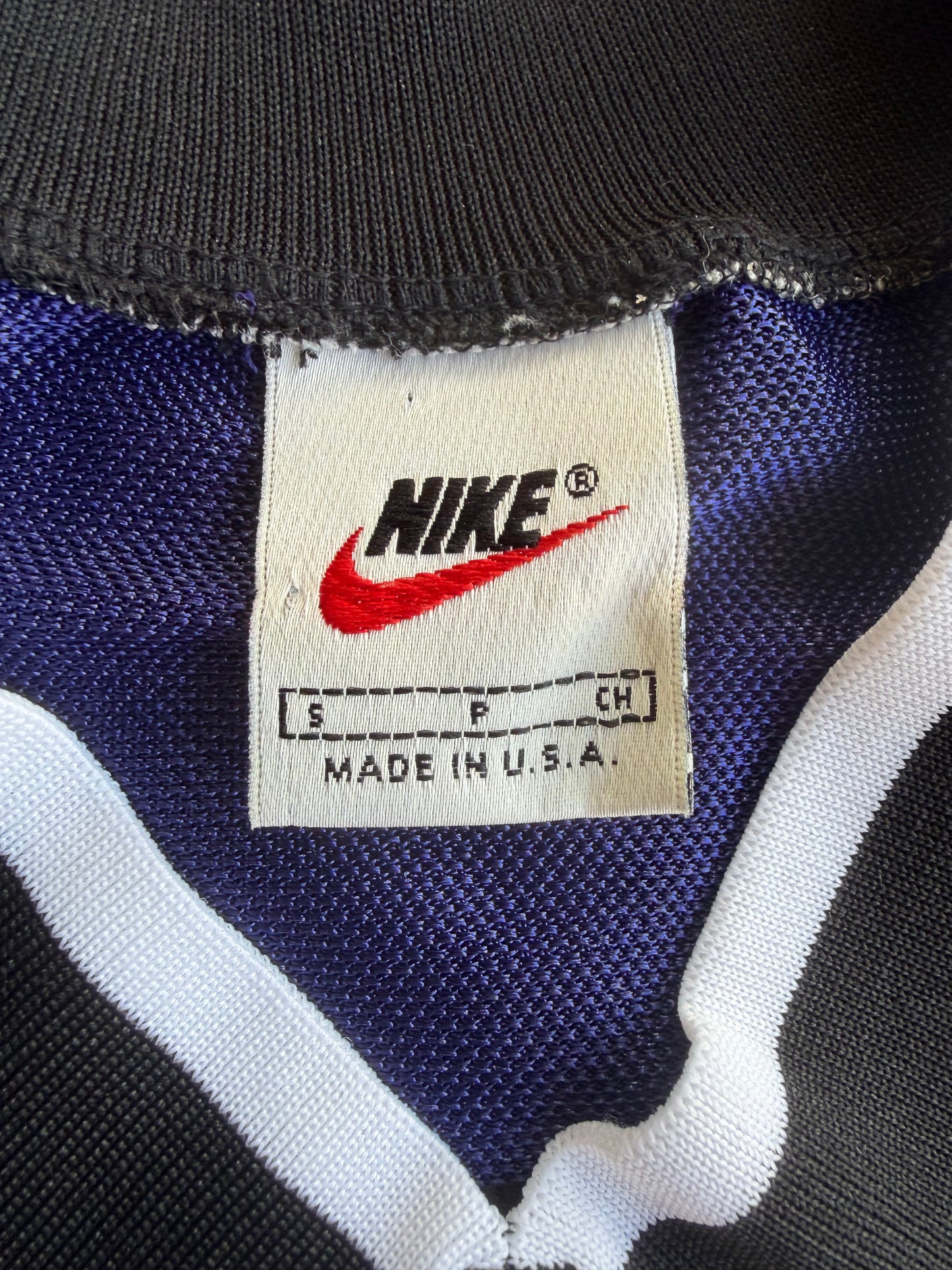 VTG ‘90s Nike Blue Striped Soccer Jersey V-Neck Size: S